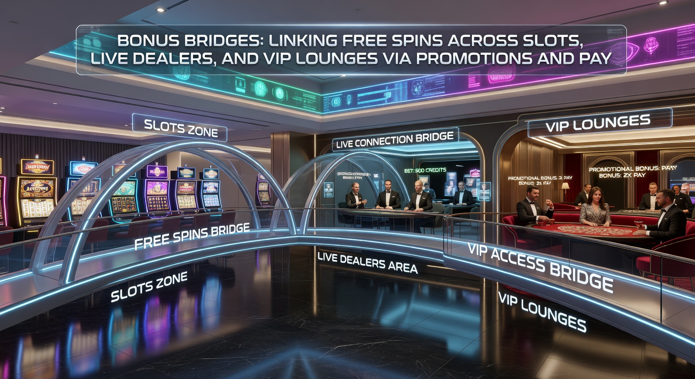Infographic illustrating bonus flow: arrows from slot free spins through payment gateways to live dealer bonuses and VIP tier escalators