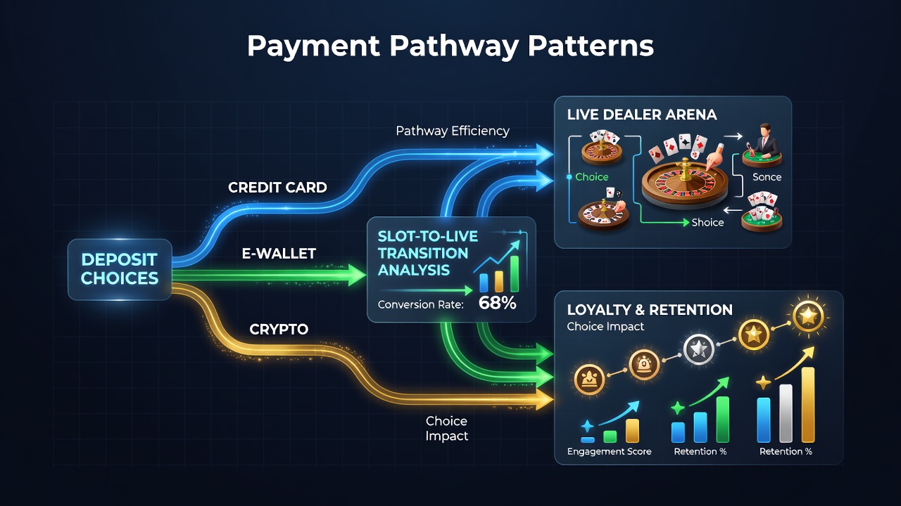 Chart displaying loyalty program progression rates linked to different deposit methods over monthly periods